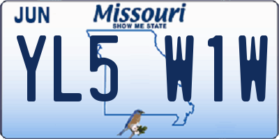 MO license plate YL5W1W