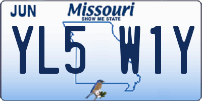 MO license plate YL5W1Y