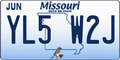 MO license plate YL5W2J