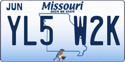 MO license plate YL5W2K