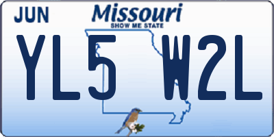 MO license plate YL5W2L