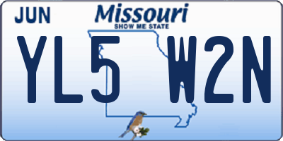 MO license plate YL5W2N