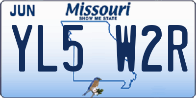 MO license plate YL5W2R