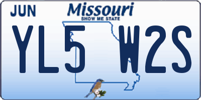 MO license plate YL5W2S