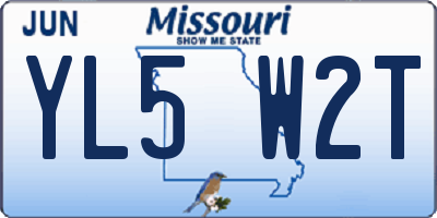 MO license plate YL5W2T