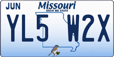 MO license plate YL5W2X