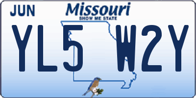MO license plate YL5W2Y