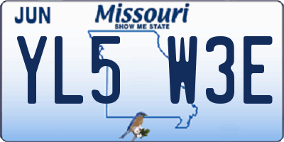 MO license plate YL5W3E