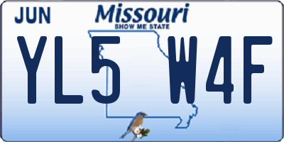 MO license plate YL5W4F