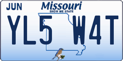 MO license plate YL5W4T