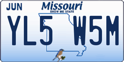 MO license plate YL5W5M