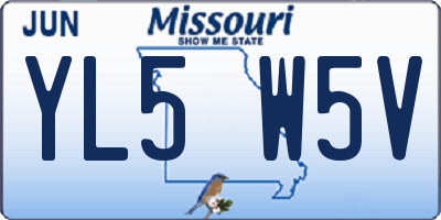 MO license plate YL5W5V