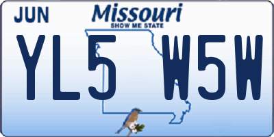 MO license plate YL5W5W