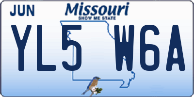 MO license plate YL5W6A