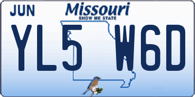 MO license plate YL5W6D