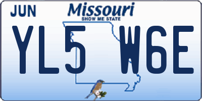 MO license plate YL5W6E
