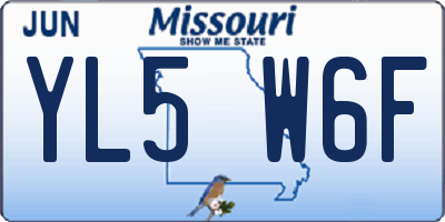 MO license plate YL5W6F