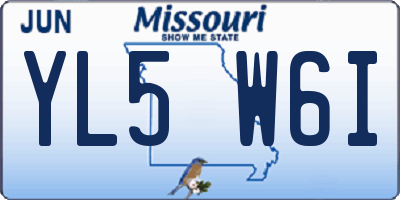 MO license plate YL5W6I