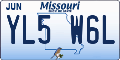 MO license plate YL5W6L
