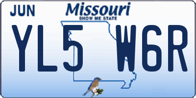 MO license plate YL5W6R