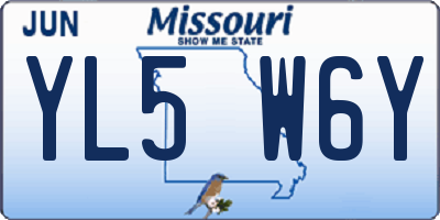 MO license plate YL5W6Y