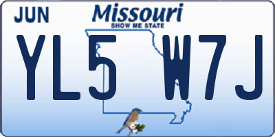 MO license plate YL5W7J