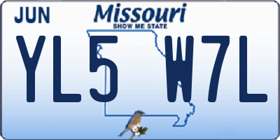 MO license plate YL5W7L