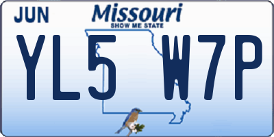 MO license plate YL5W7P