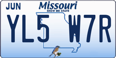 MO license plate YL5W7R