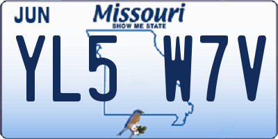 MO license plate YL5W7V