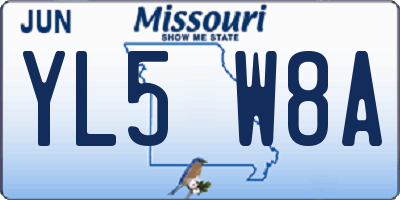 MO license plate YL5W8A