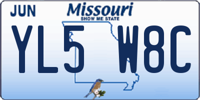 MO license plate YL5W8C