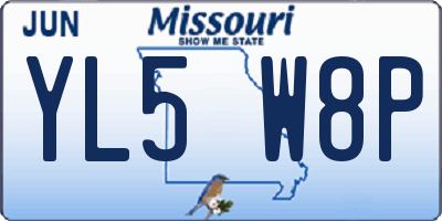 MO license plate YL5W8P