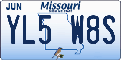 MO license plate YL5W8S