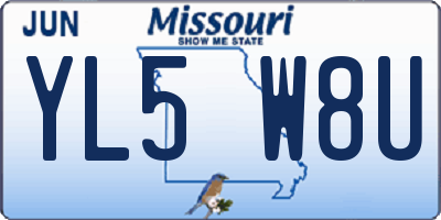 MO license plate YL5W8U