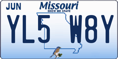 MO license plate YL5W8Y
