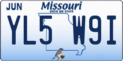 MO license plate YL5W9I