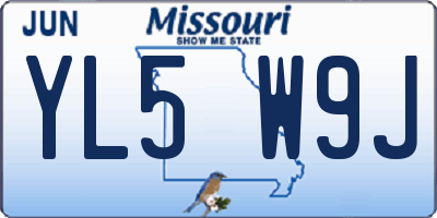 MO license plate YL5W9J