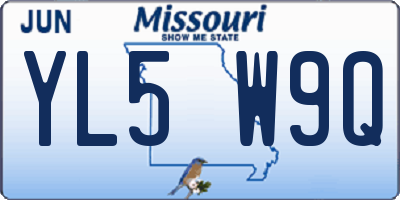 MO license plate YL5W9Q