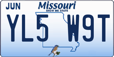 MO license plate YL5W9T