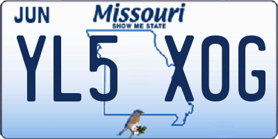 MO license plate YL5X0G