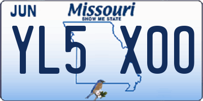 MO license plate YL5X0O
