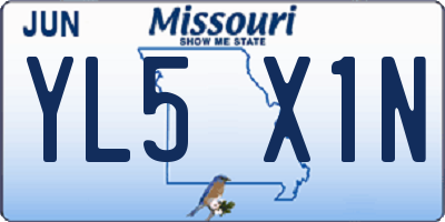 MO license plate YL5X1N