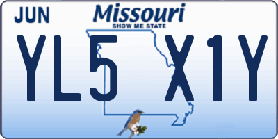 MO license plate YL5X1Y
