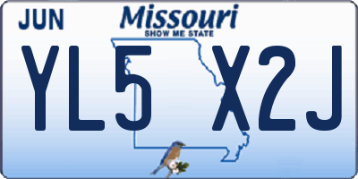 MO license plate YL5X2J