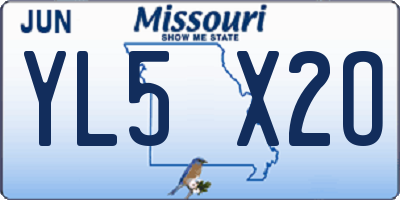 MO license plate YL5X2O