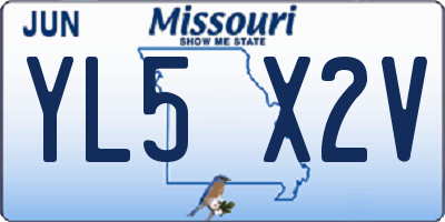 MO license plate YL5X2V