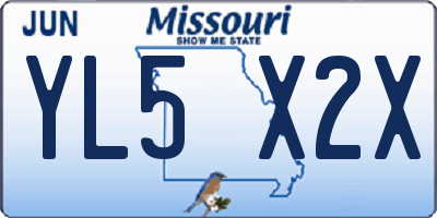 MO license plate YL5X2X