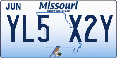 MO license plate YL5X2Y