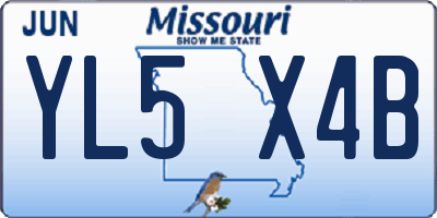 MO license plate YL5X4B